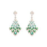 Diamond feather earrings 712913607847 - COCOMELODY