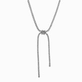 Flash diamond silver bow necklace 814239703094 - COCOMELODY