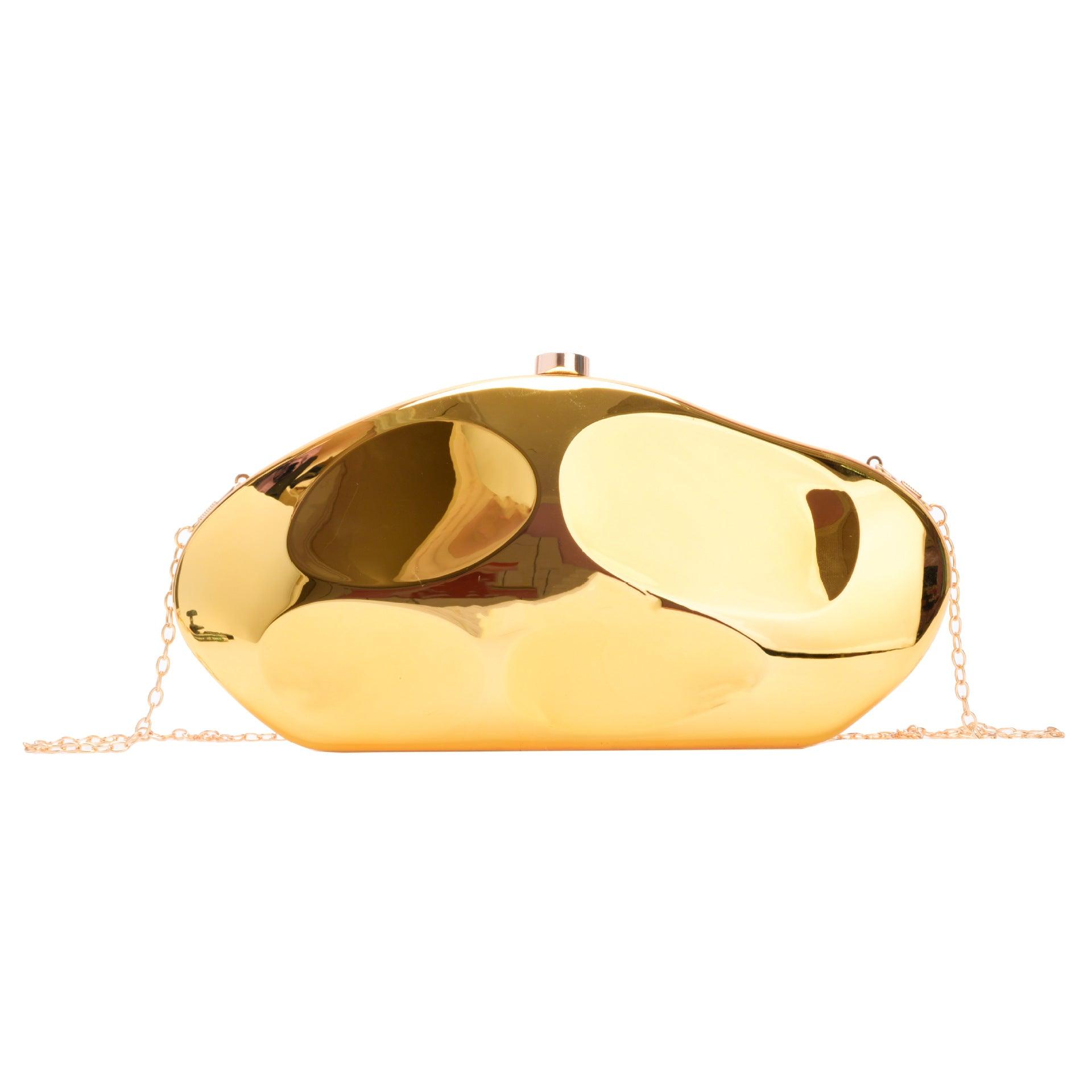 Niche design metal acrylic bag shaped stone hand bag banquet fashion exquisite small bag 799845346236 - COCOMELODY