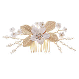 Bridal headwear Hairpin comb Wedding party wedding photo hairpin white polymer clay flower hair comb 768293185702 - COCOMELODY