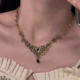 Palace wind zircon water drop necklace 799475271781 - COCOMELODY