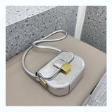 Leather half round saddle bag underarm bag 724733009492 - COCOMELODY