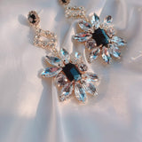 Black Jewel Earrings Crystal Exaggerated Earrings 634521961713 - COCOMELODY