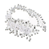Exquisite handmade bridal hair accessories Pearl leaves rose Combs 573073773955 - COCOMELODY