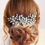 Pearl drill comb hand hair accessories inlaid crystal hair comb 749310304340 - COCOMELODY