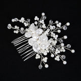 White Pearl Bride Combs 3 pieces 671252216580 - COCOMELODY