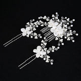 White Pearl Bride Combs 3 pieces 671252216580 - COCOMELODY