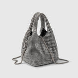 Diamond-encrusted and diamond-filled tote bucket dinner bag 819045946412 - COCOMELODY