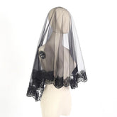 Halloween headwear Ghost bridal veil black short 639316031571 - COCOMELODY