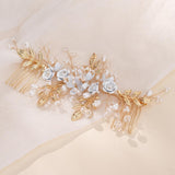 Bridal accessories Insert comb Atmospheric flowers wedding hair styling hair accessories vintage handcrafted comb 768931639047 - COCOMELODY