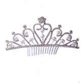 Bride's hair tiara Bride's little tiara with comb rhinestone pearl tiara 651428713487 - COCOMELODY