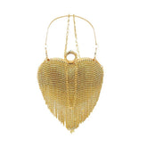 Tasseled rhinestone bag Party diamond hand bag A socialite hand skew straddle dinner bag 760609227630 - COCOMELODY