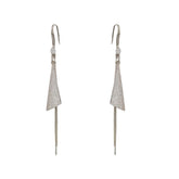 Miniature Zircon Triangular Long Tassel Ear Hook 807973724138 - COCOMELODY