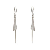 Miniature Zircon Triangular Long Tassel Ear Hook 807973724138 - COCOMELODY