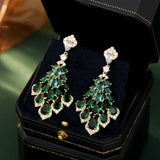 Diamond feather earrings 712913607847 - COCOMELODY