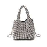 Diamond-encrusted and diamond-filled tote bucket dinner bag 819045946412 - COCOMELODY