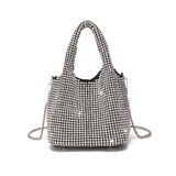 Diamond-encrusted and diamond-filled tote bucket dinner bag 819045946412 - COCOMELODY