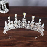 Bridal handmade Pearl tiara Pop Crystal accessories Princess headband Alloy rhinestone Women's Tiara 625613705276 - COCOMELODY