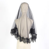 Halloween Headwear Ghost Bridal Veil Black Short 639063655722 - COCOMELODY