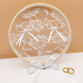 Wooden ring with lace ring pillow 581421564395 - COCOMELODY