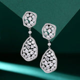 Long drop set zircon earrings 812324678919 - COCOMELODY