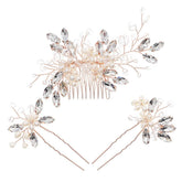 Wedding Hair Comb Pearl Forest Bride Hair Accessories Set of 3 734482274608 - COCOMELODY
