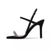 Stiletto heel Sandals Rhinestone Ankle Strap Shoes 765387738702 - COCOMELODY