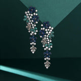 Colored zircon flower earrings 722044565739 - COCOMELODY