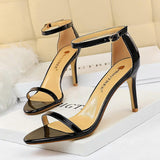 Ankle Strap Heels Stiletto heel Sandals Shoes 570982649397 - COCOMELODY