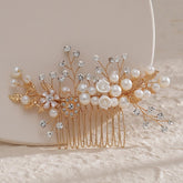 Hand alloy pearl updo bridal hair comb 716261902532 - COCOMELODY