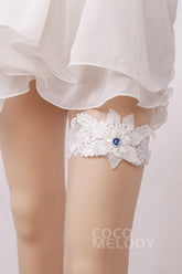 Lace Wedding Garter with Diamond WD17002 - COCOMELODY