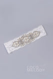 Lace Wedding Garter with Diamond and Pearls WD17011 - COCOMELODY