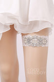 Lace Wedding Garter with Diamond and Pearls WD17011 - COCOMELODY