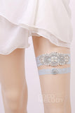 Lace Wedding Garter with Diamond and Pearls WD17019 - COCOMELODY