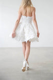 A-Line Short-Mini Lace Little White Dress 100018 - COCOMELODY