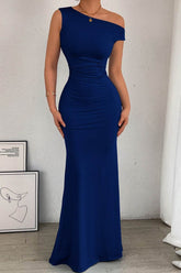 Sheath Maxi Knitted Semi Formal Wedding Guest Dresses 963319574508 - COCOMELODY