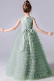 A-line/Princess Scoop Neck Sleeveless Tulle Flower Girl Dress 671801710383 - COCOMELODY