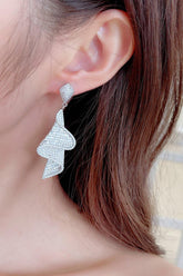 Zircon skirt streamer earrings 737367022162 - COCOMELODY