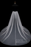 Perfect Chapel Train Tulle Wedding Skirt TR18003 - COCOMELODY