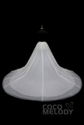 Classic Chapel Train Tulle Wedding Skirt TR18005 - COCOMELODY