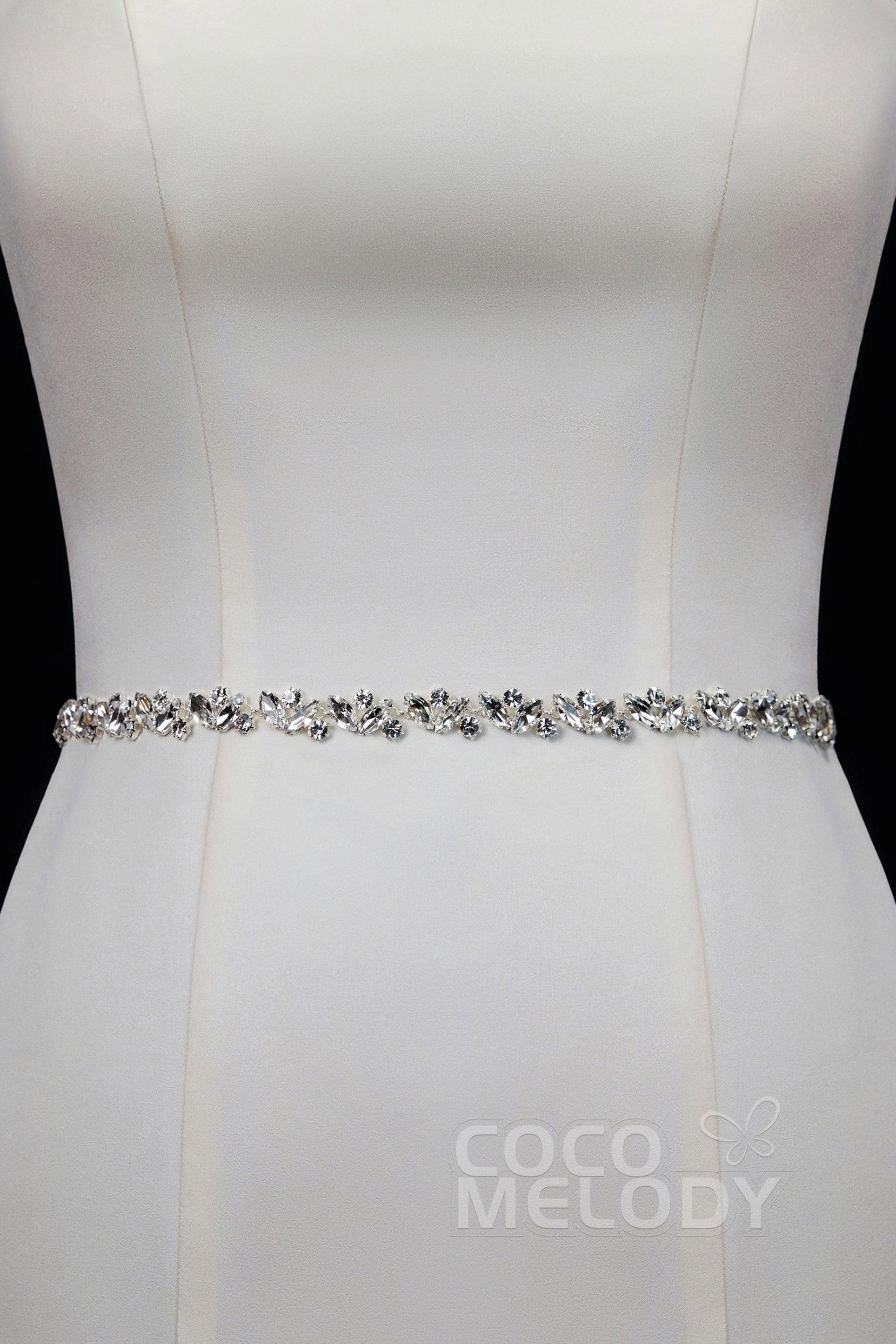 Chic Ribbons Wedding Sash with Rhinestone YD18011 - COCOMELODY
