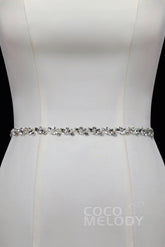 Chic Ribbons Wedding Sash with Rhinestone YD18011 - COCOMELODY
