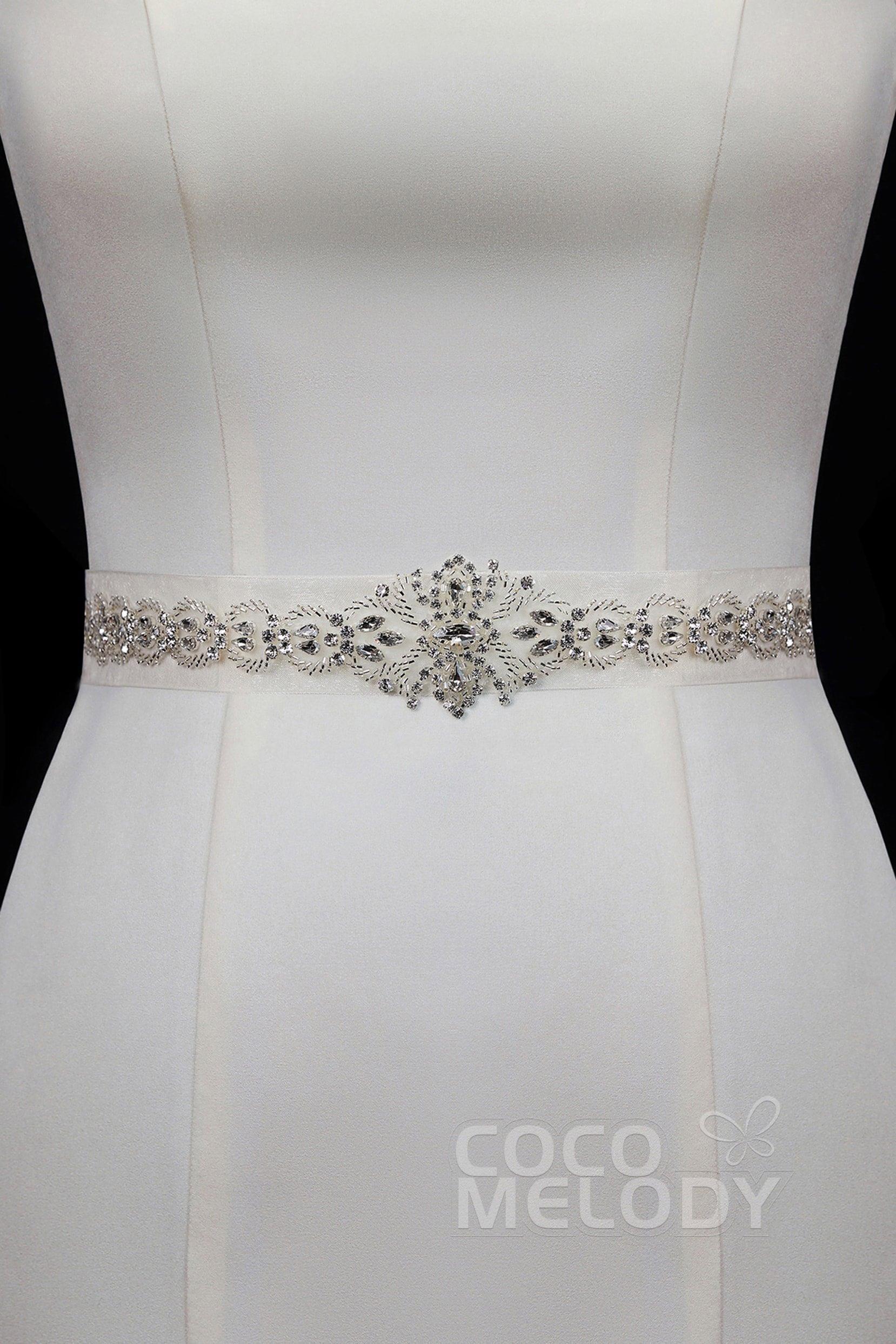 Luxurious Tulle Wedding Sash with Rhinestone YD17010 - COCOMELODY