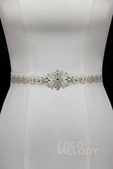 Luxurious Tulle Wedding Sash with Rhinestone YD17010 - COCOMELODY