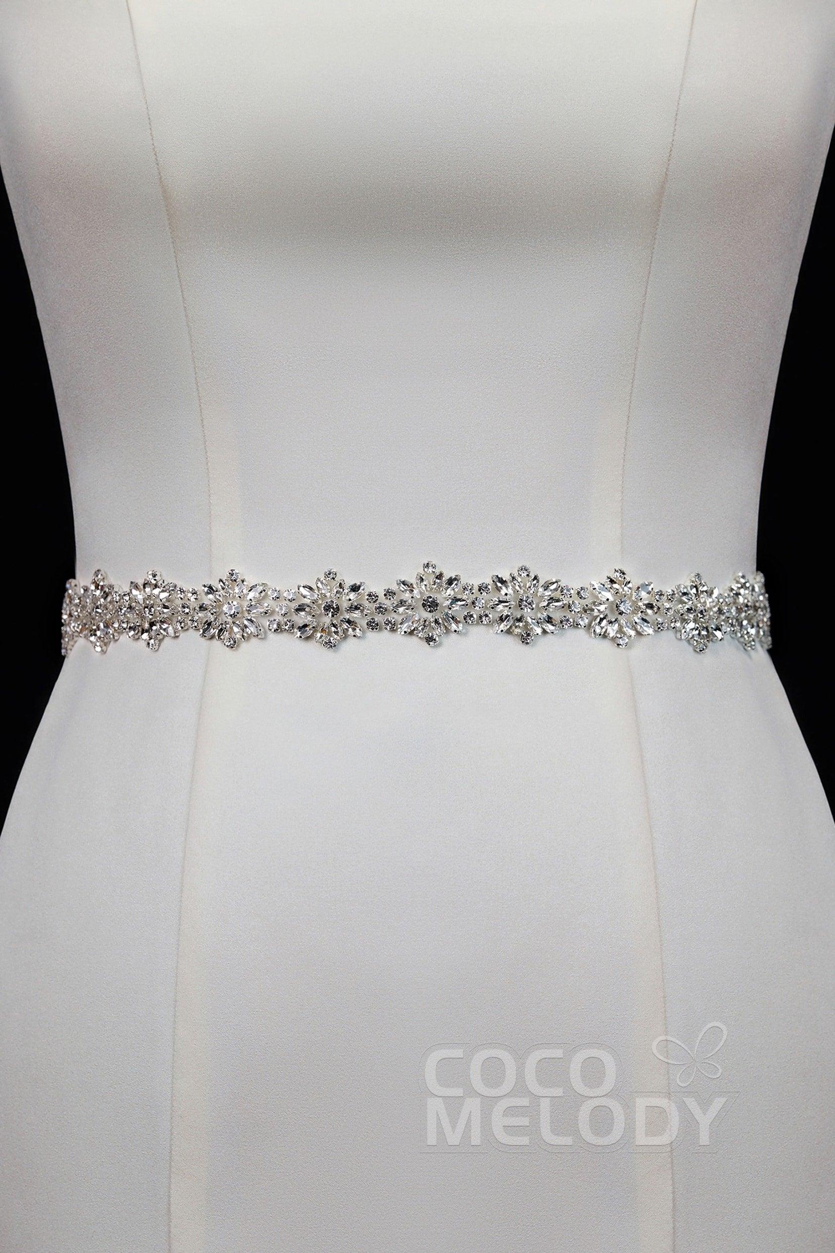 Romantic Tulle Wedding Sash with Rhinestone YD18006 - COCOMELODY