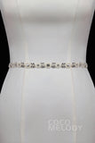 Tulle Wedding Sash with Rhinestone Imitation Pearl YD18005 - COCOMELODY