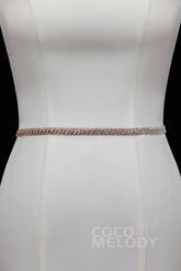 Fashion Alloy Wedding Sash with Rhinestone YD18009 - COCOMELODY