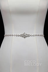 Chic Ribbons Wedding Sash with Rhinestone YD18001 - COCOMELODY