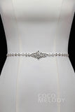 Chic Ribbons Wedding Sash with Rhinestone YD18001 - COCOMELODY