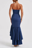 Mermaid High-Low Stretch Formal Evening Dresses 746074126248 - COCOMELODY